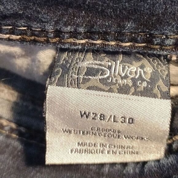 Silver Women's Suki Surplus Flap Pockets Boot Cut Stretch Size W28 L30 - Picture 5 of 7